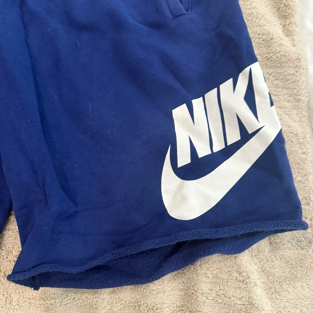Nike Blue and White Sweat Shorts size large - Picture 3 of 7